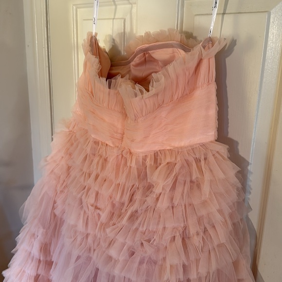 MAC DUGGAL
Pink Strapless Tulle Ruffle Gown Anthropologie - Picture 11 of 17